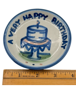 Vtg MA Hadley Pottery A Very Happy Birthday Trinket Dish 4&quot; Mini Plate C... - €14,07 EUR