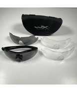 Wiley X Vapor US Army APEL Protective Glasses W/Case 2 Smoke & 2 Clear Lenses - £35.68 GBP