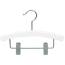 Only Hangers White Wooden Baby Hanger w/Clips 10&quot; (100) - £41.80 GBP+