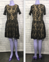 Babeau Dress Womens Cotton Blend XS Extra Small Black Dress Floral Short - $21.02