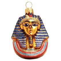 Mini Egyptian Mask of King Tut Polish Glass Christmas Ornament Tree Deco... - $39.58