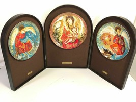 Byzantine Triptych Anna Perenna Handcrafted Plate Madonna Angels Made In Germany - £112.76 GBP