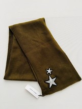 Rebecca Minkoff Silver Stars Knit Scarf Dark Olive - £70.44 GBP