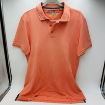 Robert Graham Mens Size L Piqué Polo Shirt Salmon Short Sleeve Golf Casual - £35.90 GBP