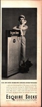 1956 Esquire Governor Ribbed Socks PRINT AD women dog nostalgic b3 - $24.11