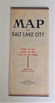 Vtg Map Salt Lake City Utah Chamber of Commerce Brief Facts &amp; Interests ... - £19.68 GBP