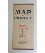 Vtg Map Salt Lake City Utah Chamber of Commerce Brief Facts &amp; Interests ... - $24.99