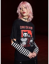 Skelanimals Diego Goth Emo Punk Stripe Oversized Long-Sleeve T-Shirt S, M - £63.38 GBP