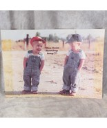 Country Kids You Been Farming Long 20&quot; x 14&quot; 1979 w/ story Oshkosh Bib O... - $122.02 CAD