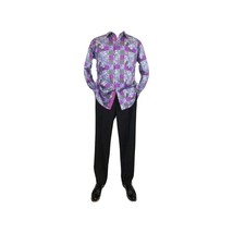 Men Shirt JValintin Turkey-Usa 100% Egyptian Cotton Axxess Style 1206-4 Purple image 2