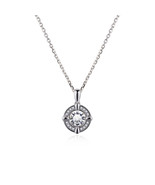 925 Sterling Silver Platinum Plated 1.75 CT White Cubic Zirconia Pendant - $69.00