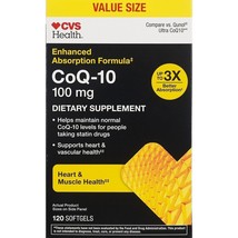 CVS Health Enhanced Absorption CoQ-10 - 120 Softgels EXP 04/24 - £11.88 GBP