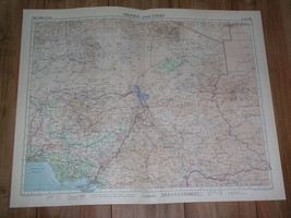 1956 Vintage Map Of Nigeria Chad Niger Cameroon Africa / Scale 1:5,000,000 - £21.94 GBP