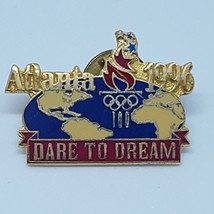 Olympic Pin Atlanta 1996 Dare to Dream Globe Torch Logo - £6.58 GBP