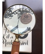 Brass Magnifying Glass: Magnifier with Wood Handle Handheld Reading Magn... - $49.00