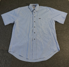 Faconnable by Albert Goldberg Blue Button Down Short Sleeve Shirt Men&#39;s Medium - £15.48 GBP