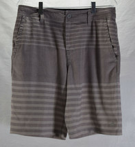 Hang Ten Mens Short Grey Striped Chino Casual Beach Outdoor 32 New - $25.74