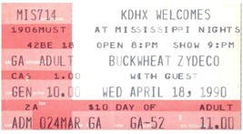 Buckwheat Zydeco Ticket Stub April 18 1990 St. Louis Missouri - £19.34 GBP