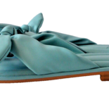 Memory Foam Slide Flip Flop Sandals Bows Aqua Blue TIME &amp; TRU Sz 6 - £11.67 GBP