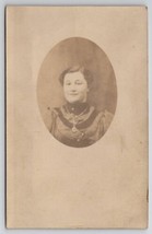 RPPC Lovely Edwardian Lady Small Oval Portrait c1918 Photo Postcard Q28 - £7.04 GBP