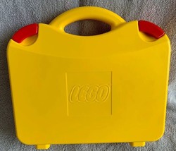 2012 Lego Brand Yellow / Orange Carrying Case &amp; 4 Dividers EUC 11” L Handle - £10.02 GBP