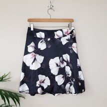 WHBM White House Black Market | Floral 100% Silk A-line Bubble Hem Skirt... - £22.83 GBP