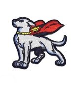 SUPERDOG IRON ON PATCH 3&quot; Embroidered Applique Krypto Super Dog Cape Sup... - £3.95 GBP