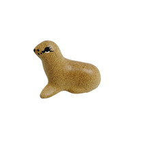 Miniature Seal 3 Piece Lot Ceramic Painted Glazed Shadowbox Sitters - £11.81 GBP