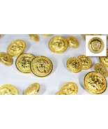 Set of Die Cast Metal Blazer Buttons VERSA-GOLD Gold Colour 3L/7S ø20mm ... - £14.08 GBP