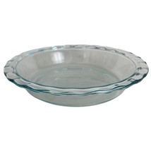  Pyrex #C209 Clear Vintage Fluted Edge Deep Dish 9 1/2" Pie Plate Glass USA  - $16.40