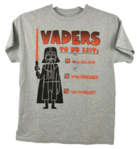 Star Wars Kids 12 Gray Vaders To Do List Mad Engine Short Sleeve T-Shirt... - £9.38 GBP
