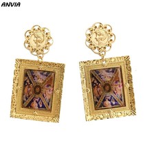 French Oil Painting Liberty Freedom Photo Drop Earrings Classic Exaggerate State - £7.02 GBP