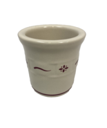 Longaberger Pottery Votive Holder Woven Traditions, Red Trim - $10.41 CAD