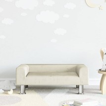 vidaXL Kids Sofa Cream Velvet, Foam, Solid Pine Wood Mini Kids Sofa - $128.91