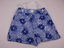 HANDMADE UPCYCLED KIDS PURSE BLUE FLORAL SHORTS 3 CMPMT 13.5X9.5 IN UNIQUE - £2.24 GBP