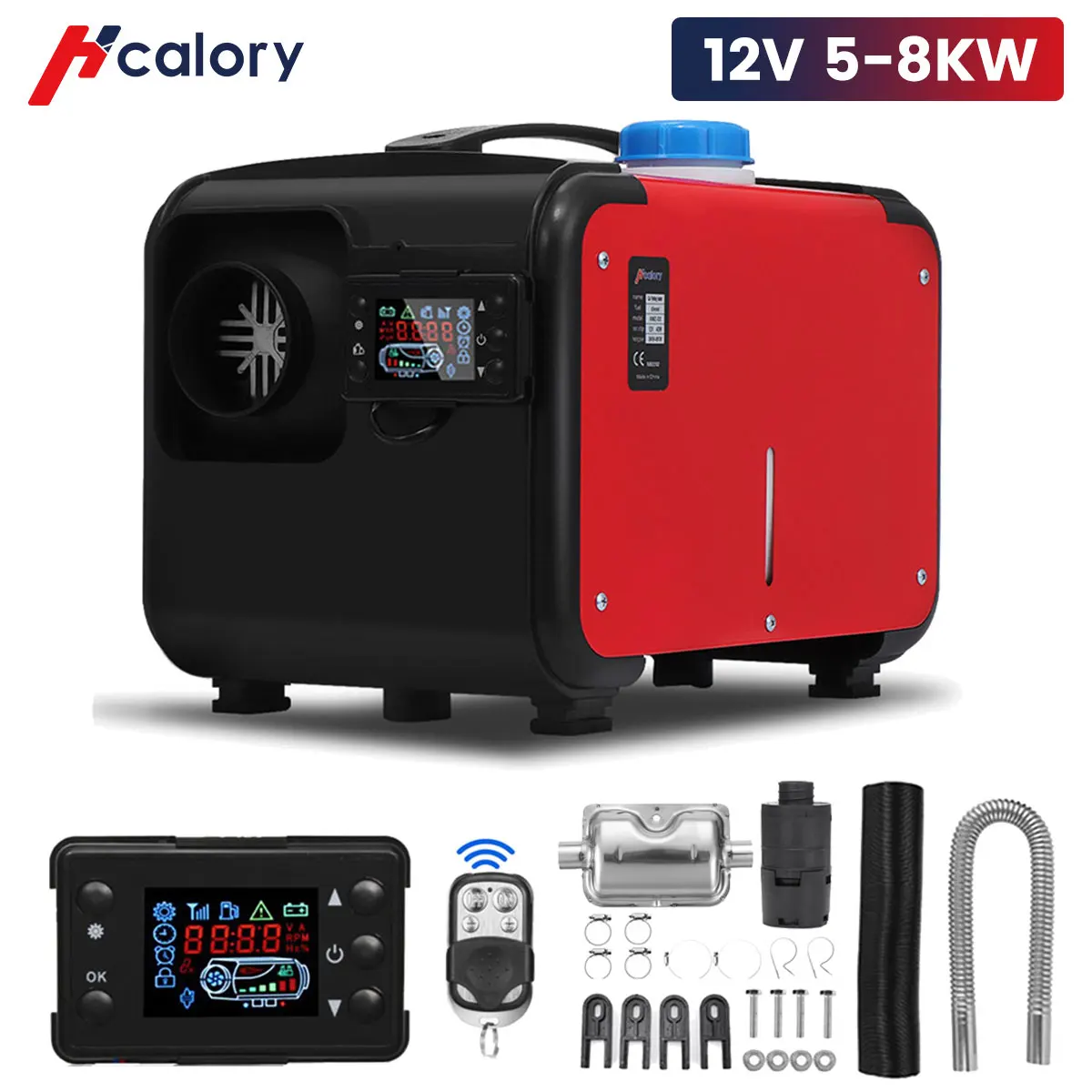 Hcalory Car Heater All In One 5-8W Air diesels Heater Red 12V One Hole Car - £108.38 GBP+