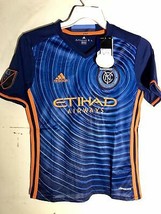 Adidas Youth MLS Jersey New York City FC Team Blue sz L - $159.84 MXN