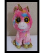 Ty Beanie Boos Fantasia The Unicorn 6&quot; Gold Glitter Style NO TAG - $9.76 CAD