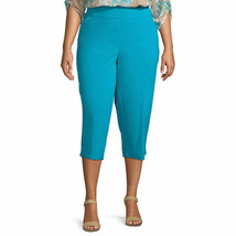 Worthington Women&#39;s Plus Pull On Crop Pants Size 3X Turquoise Ocean NEW - £23.19 GBP