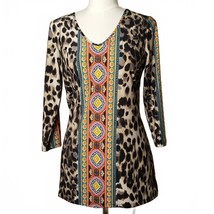Investments by Dillards Animal Print Blouse 3/4 Slv SM 0124 - €14,57 EUR