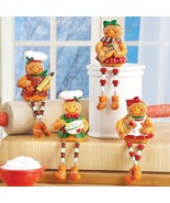 Set of 3 LED Lighted Thanksgiving Scarecrow Sitters Figurines Mantel Cen... - $28.99