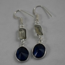 925 Sterling Silver Glass Smoky Gemstone Handmade Earrings Women Gift BES-1397 - £22.71 GBP