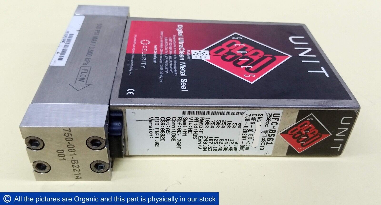 Celerity UFC-8561 788-020297-050 Mass Flow Controller C4F6-q 50SCCM FW 1... - $579.00