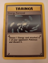 Pokemon 1999 Base Set Trainer Energy Removal 92 / 102 NM Single Trading ... - £8.00 GBP