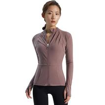 Women Yoga Long Sleeve Jacket Quick Dry Zip Gym Top Fitness Sport Wear - £24.64 GBP