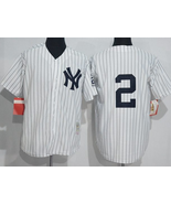 Yankees #2 Derek Jeter Home Jersey Old Style Uniform White Stripe - $45.00