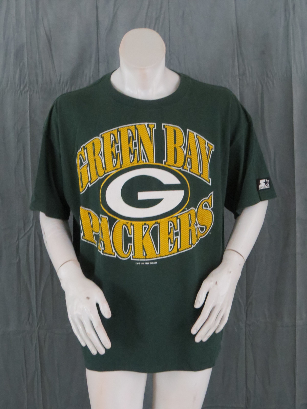 Green Bay Packers Shirt (VTG) - Wavey Graphics By Starter - Men's Extra Large - £35.55 GBP
