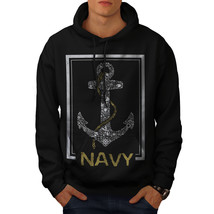 Wellcoda Navy Anchor Sea Vintage Mens Hoodie,  Casual Hooded Sweatshirt - £25.89 GBP+