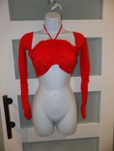 Shein Pretty Sexy Red Off The Shoulders Ls Crop Top Size M Women&#39;s Nwot - £16.33 GBP