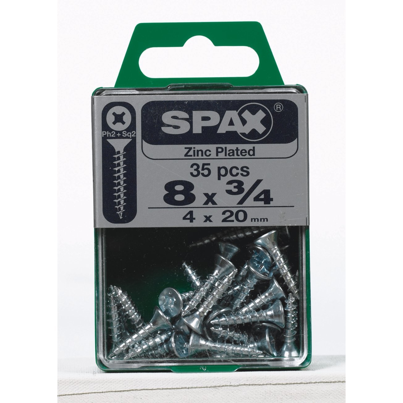 SPAX No. 8 x 3/4 in. L Phillips/Square Flat Head Zinc-Plated Steel Multi... - $18.00